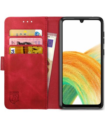 Rosso Element Samsung Galaxy A33 Hoesje Book Cover Wallet Rood Hoesjes