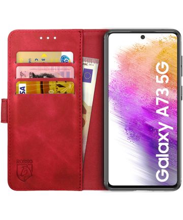 Rosso Element Samsung Galaxy A73 Hoesje Book Cover Rood Hoesjes