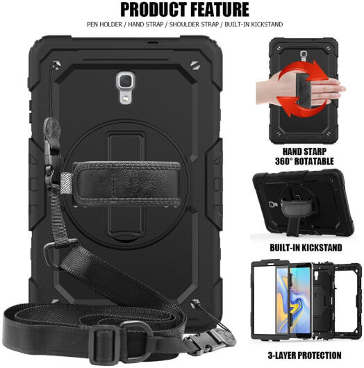 Samsung Galaxy Tab A 10.5 Hoes met Screenprotector en Handriem Zwart afbeelding 9