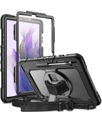 Samsung Galaxy Tab S7 FE Hoes met Screenprotector en Handriem Zwart