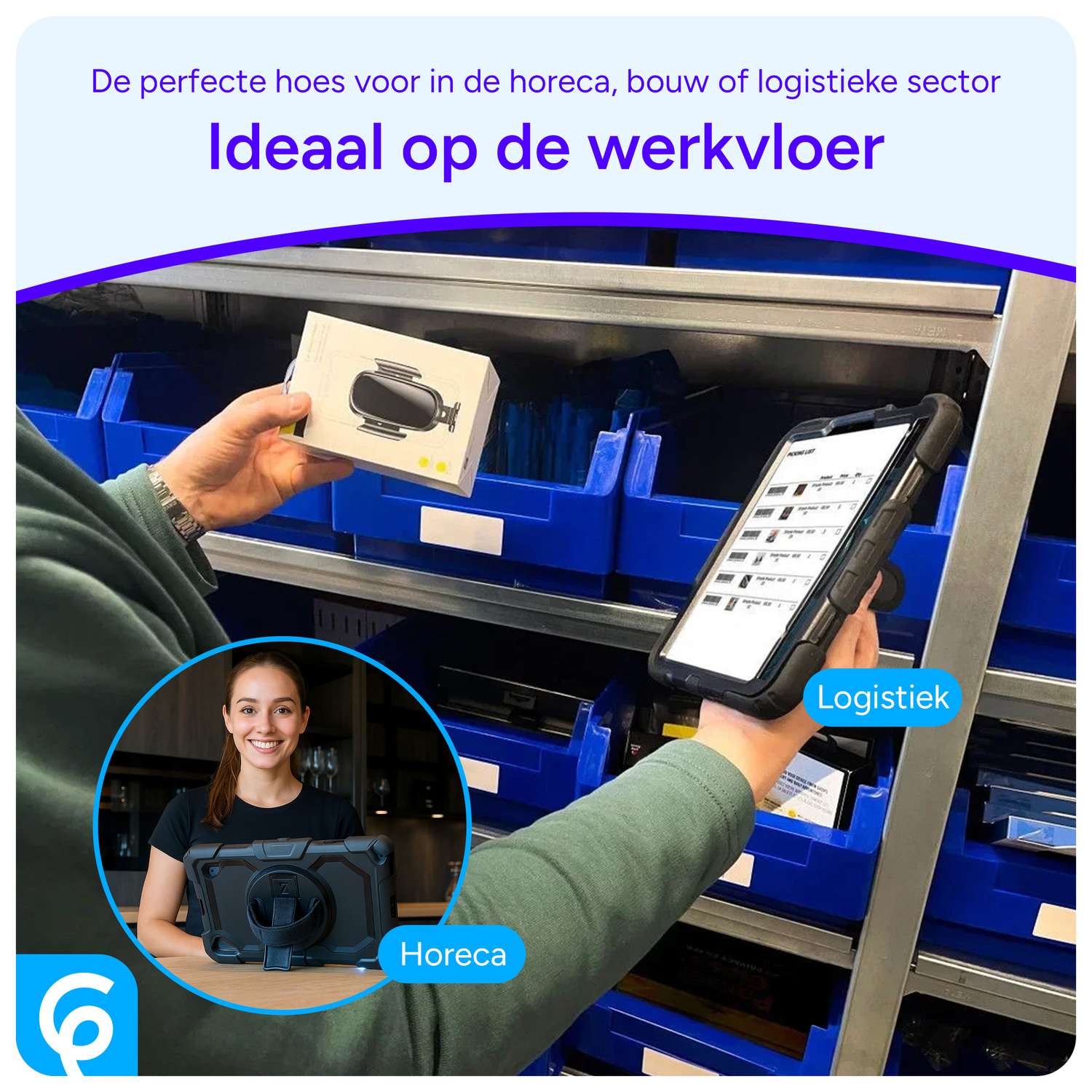 Samsung Galaxy Tab S8+ / S7+ / S7 FE Hoes met Screen Protector en Handriem Zwart afbeelding 4