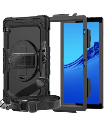 Huawei MediaPad T5 Hoes met Screen Protector en Handriem Zwart Hoesjes
