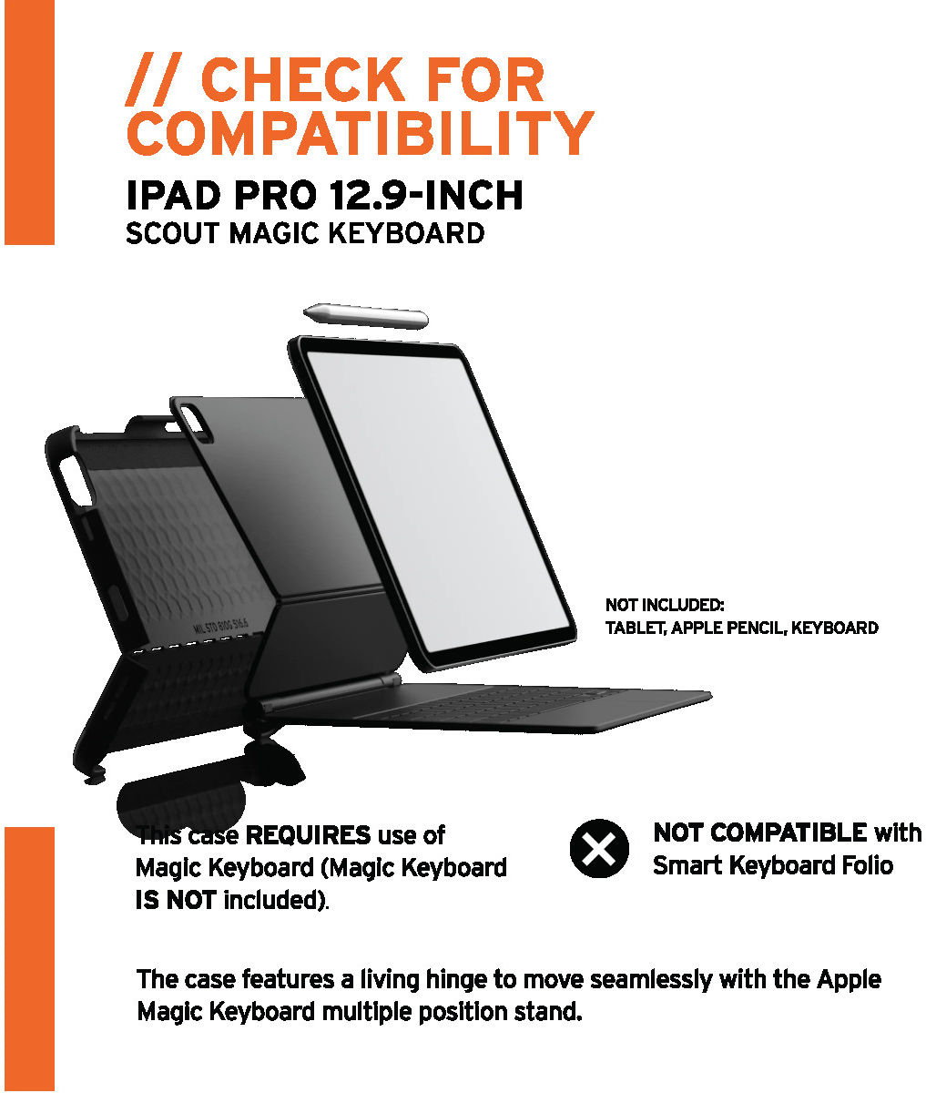 Urban Armor Gear Scout Apple iPad 12.9 (2021) Hoes Zwart afbeelding 12
