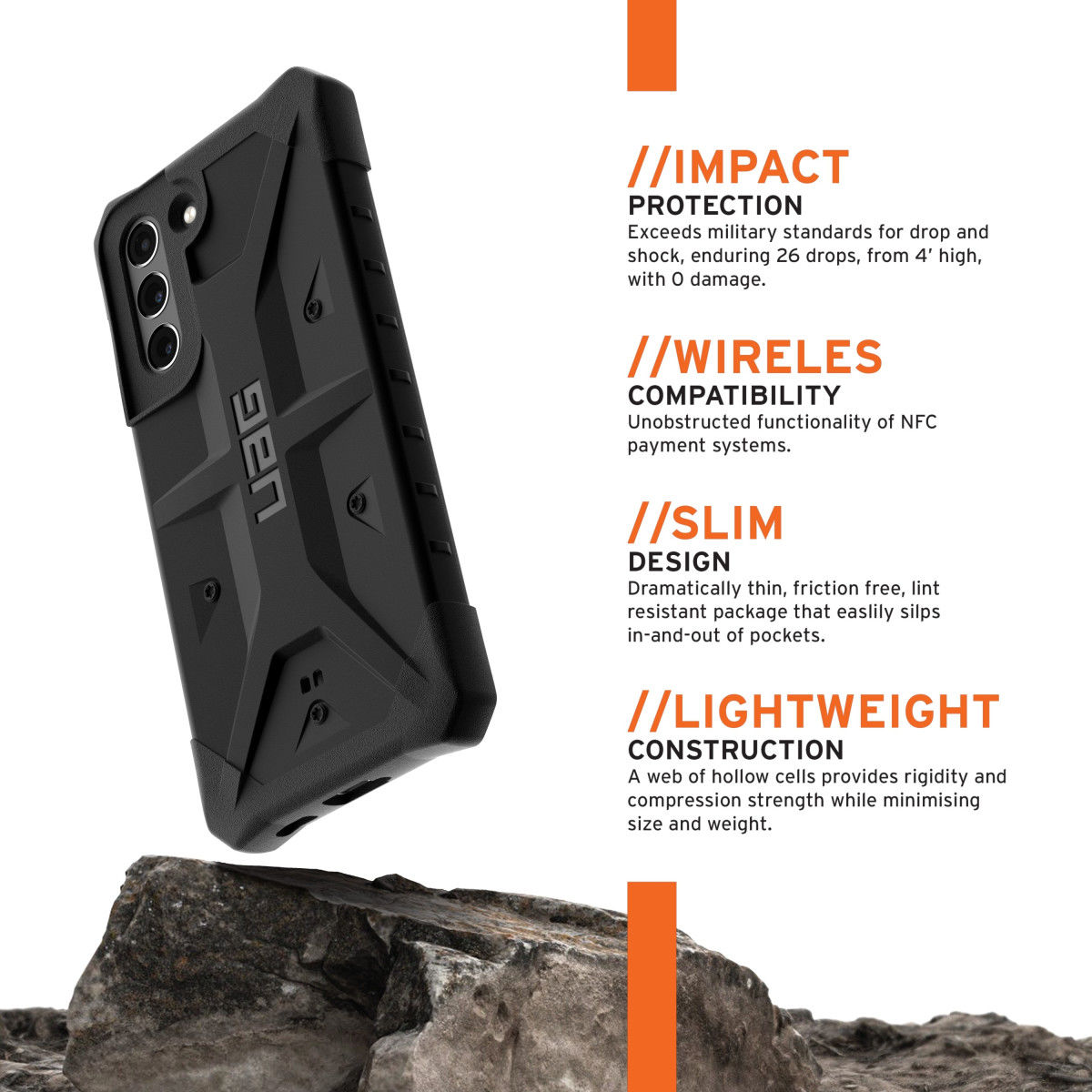 Urban Armor Gear Pathfinder Samsung Galaxy S21 FE Hoesje Zwart afbeelding 6