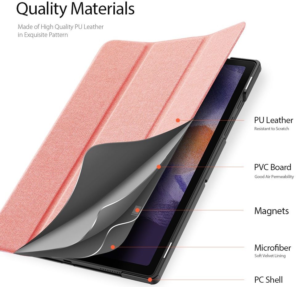 Dux Ducis Domo Samsung Galaxy Tab A8 Hoes Tri-Fold Book Case Roze afbeelding 5