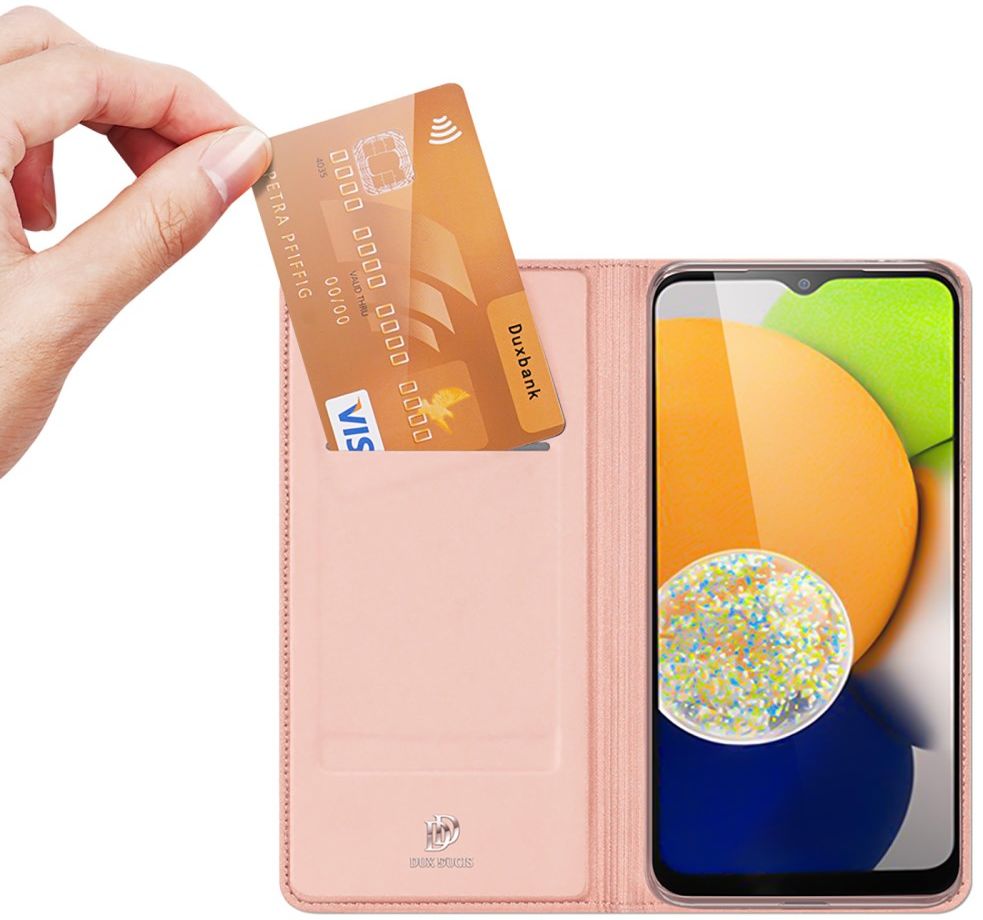 Dux Ducis Skin Pro Series Samsung Galaxy A03 Hoesje Portemonnee Roze afbeelding 2
