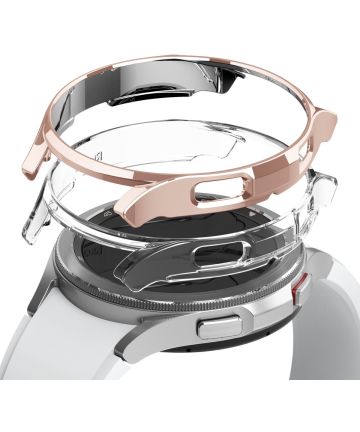 Ringke Slim - Samsung Watch 4 Classic 42MM Hoesje (2P) - Clear Roze Goud Cases