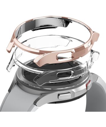 Ringke Slim Samsung Watch 4 Classic 46MM Hoesje (2P) Clear Roze Goud Cases