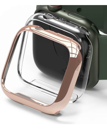 Ringke Slim Apple Watch 7/8/9 41MM Case Transparant Roze Goud (2-Pack) Cases