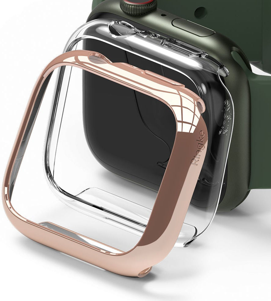 Ringke Slim Apple Watch 7/8/9 41MM Case Transparant Roze Goud (2-Pack) afbeelding 1