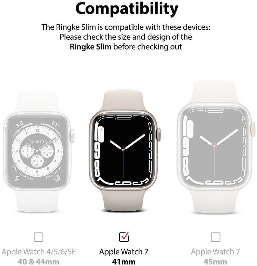 Ringke Slim Apple Watch 7/8/9 41MM Case Transparant Roze Goud (2-Pack) afbeelding 9