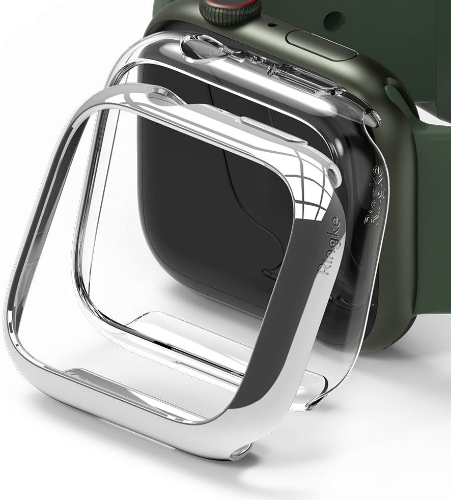Ringke Slim Apple Watch 7/8/9 45MM Hoesje Transparant Grijs (2-Pack) afbeelding 1