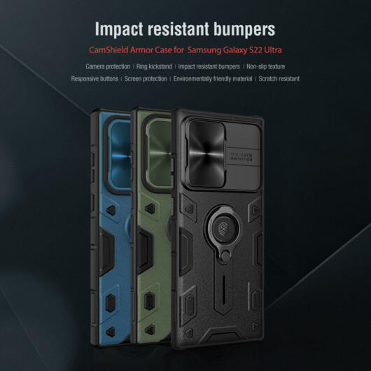 Nillkin CamShield Armor Samsung Galaxy S22 Ultra Camera Slider Groen afbeelding 6