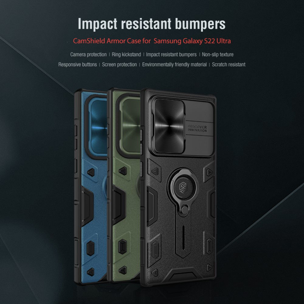 Nillkin CamShield Armor Samsung Galaxy S22 Ultra Camera Slider Blauw afbeelding 6