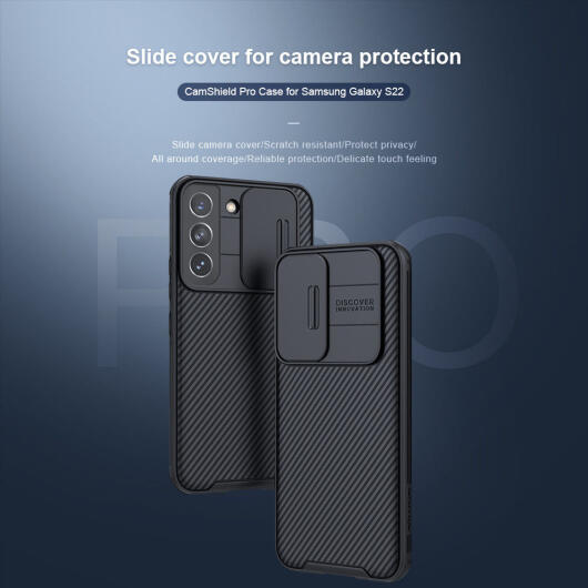 Nillkin CamShield Samsung Galaxy S22 Hoesje met Camera Slider Zwart afbeelding 9