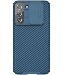 Nillkin CamShield Samsung Galaxy S22 Hoesje met Camera Slider Blauw