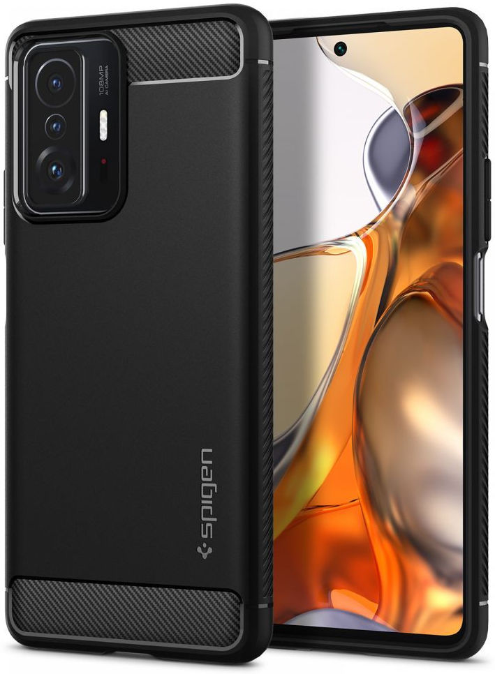 Spigen Rugged Armor Xiaomi 11T / 11T Pro Hoesje Back Cover Zwart afbeelding 1