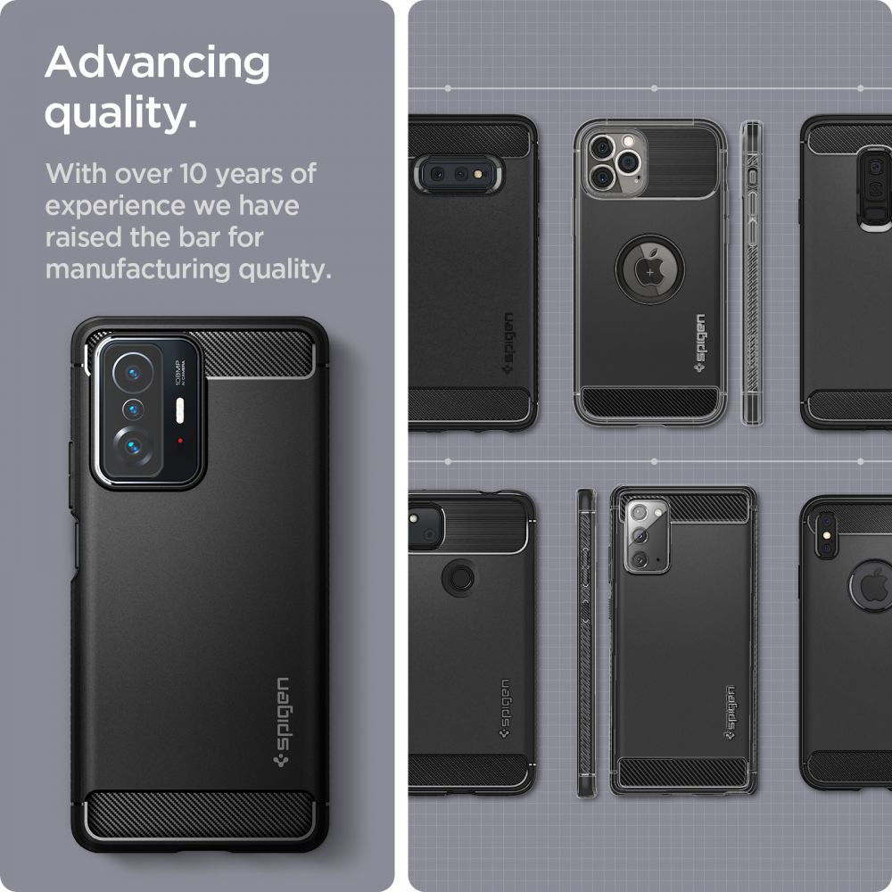 Spigen Rugged Armor Xiaomi 11T / 11T Pro Hoesje Back Cover Zwart afbeelding 4