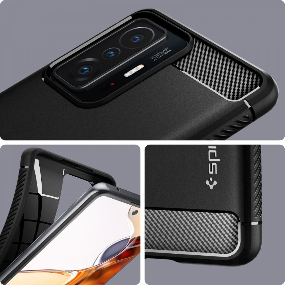 Spigen Rugged Armor Xiaomi 11T / 11T Pro Hoesje Back Cover Zwart afbeelding 7