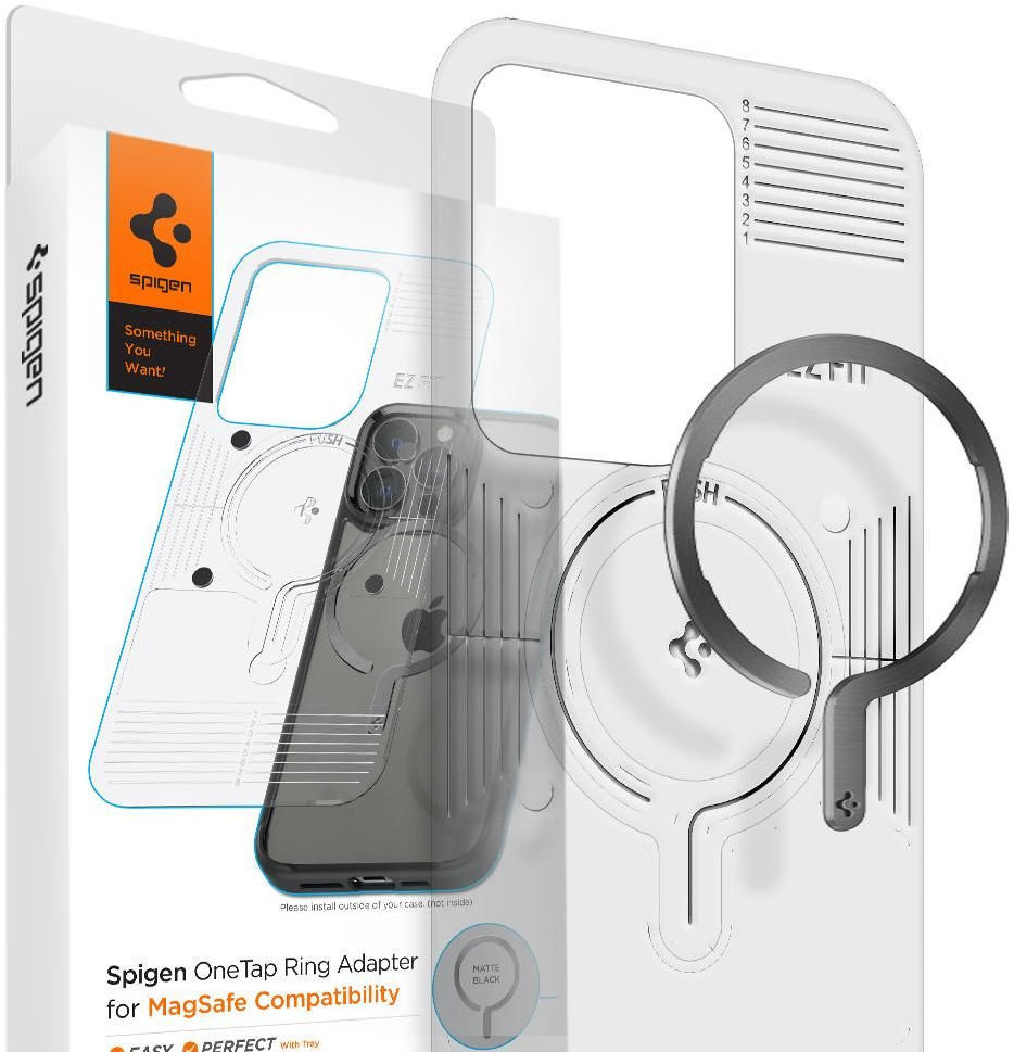 Spigen OneTap MagSafe Magneet Versterker Sticker Zwart afbeelding 1