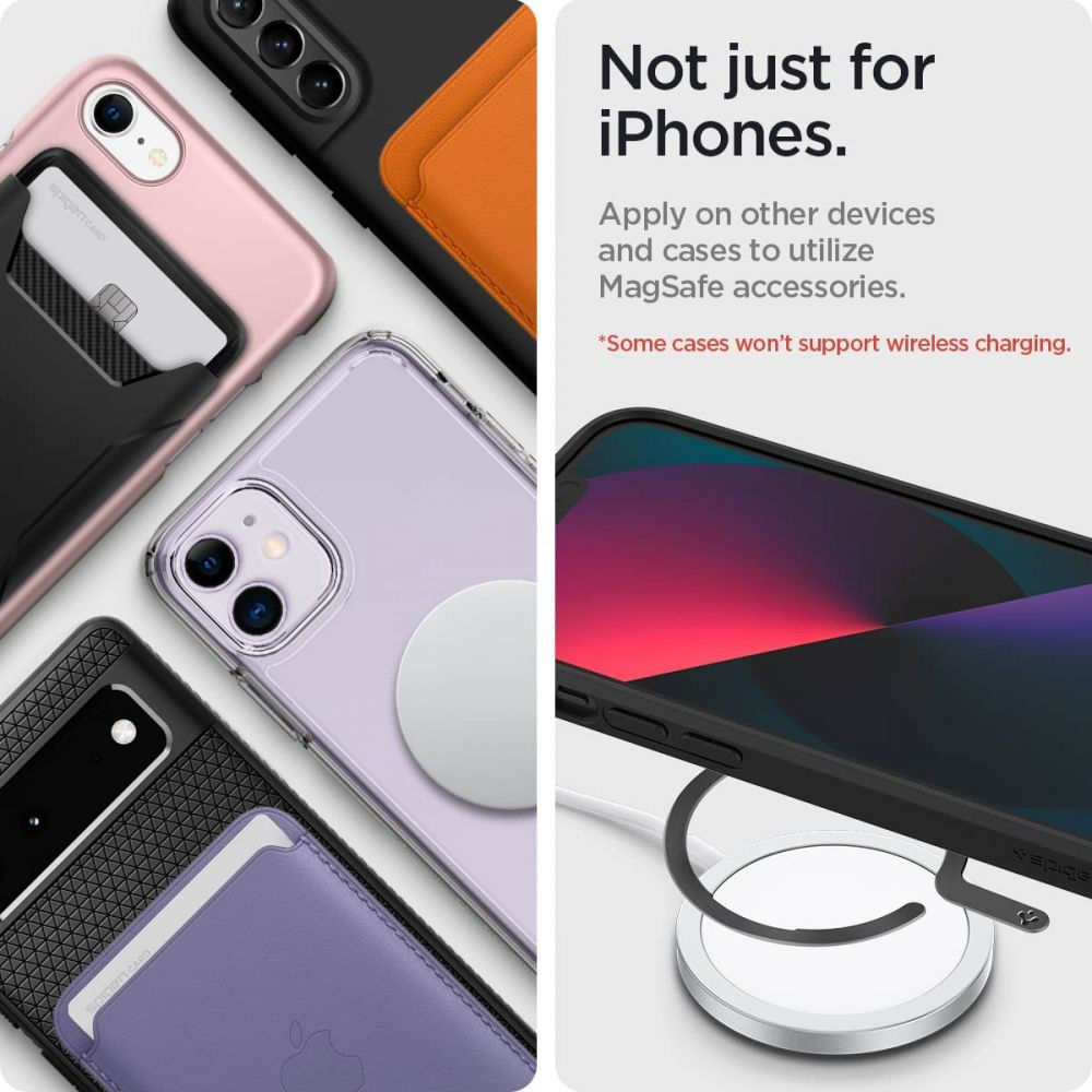 Spigen OneTap MagSafe Magneet Versterker Sticker Zilver afbeelding 9