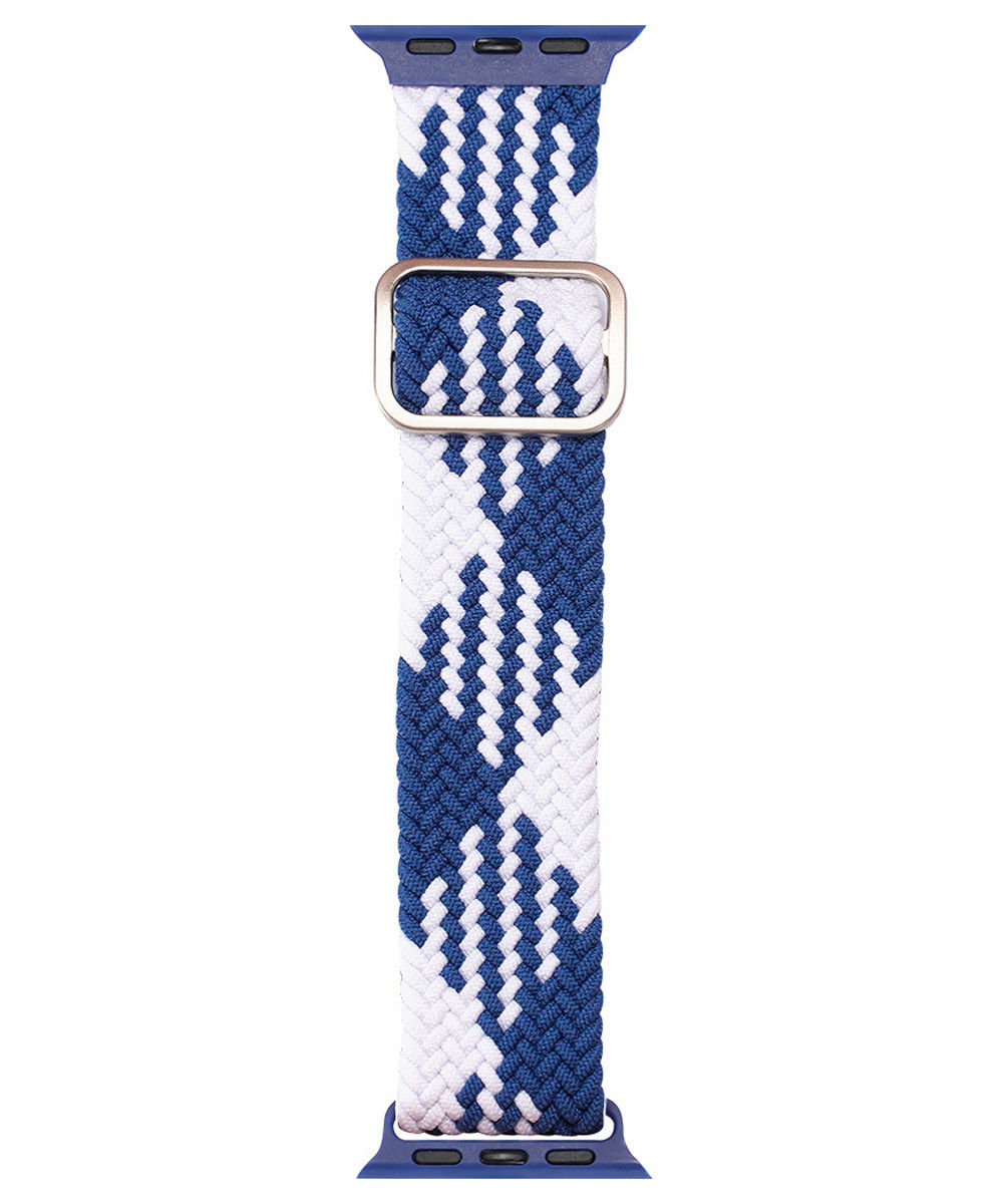 Dux Ducis Apple Watch 41MM / 40MM / 38MM Band Solo Loop Blauw/Wit afbeelding 1