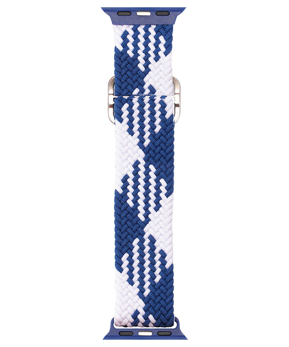 Dux Ducis Apple Watch 41MM / 40MM / 38MM Band Solo Loop Blauw/Wit afbeelding 2