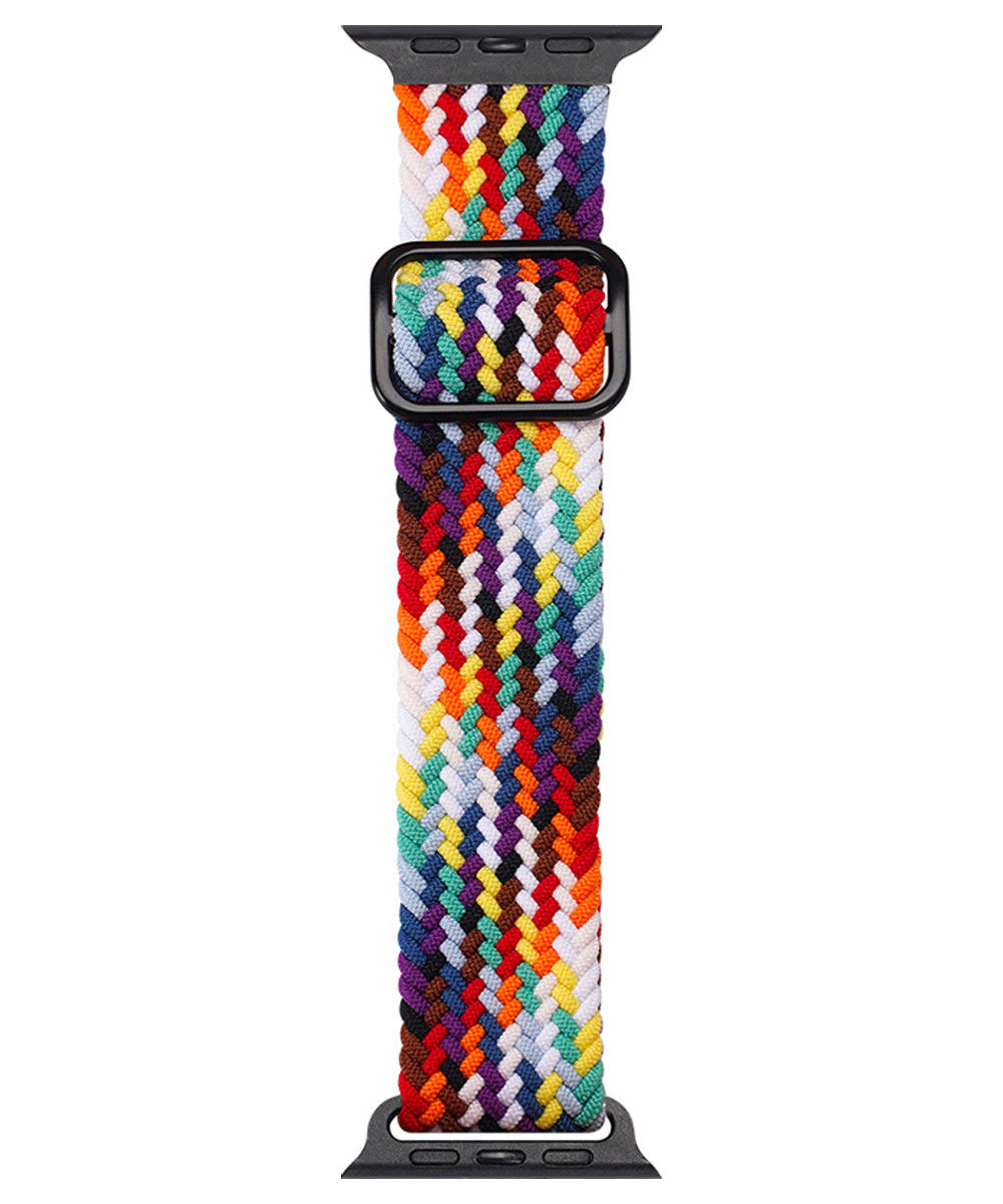 Dux Ducis Gevlochten Apple Watch 44MM / 42MM Band Solo Loop Regenboog afbeelding 1