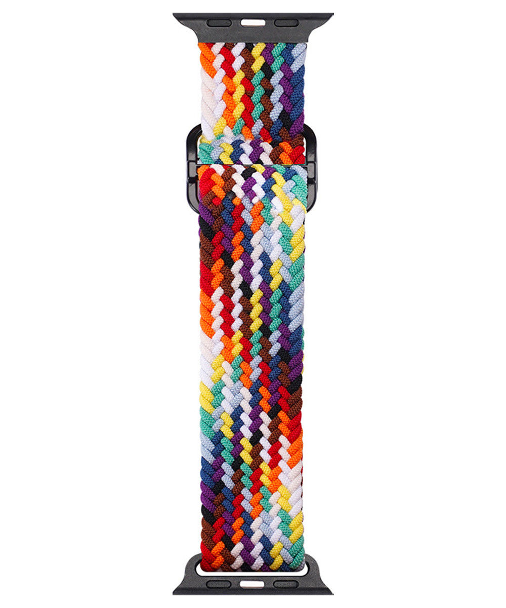 Dux Ducis Gevlochten Apple Watch 44MM / 42MM Band Solo Loop Regenboog afbeelding 2