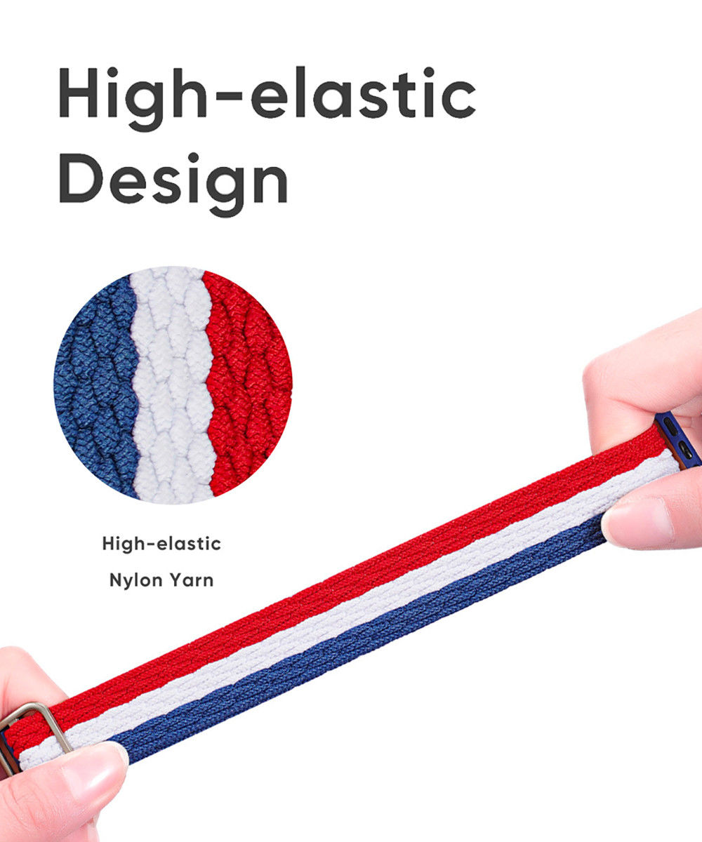 Dux Ducis Gevlochten Apple Watch 44MM / 42MM Band Solo Loop Regenboog afbeelding 3