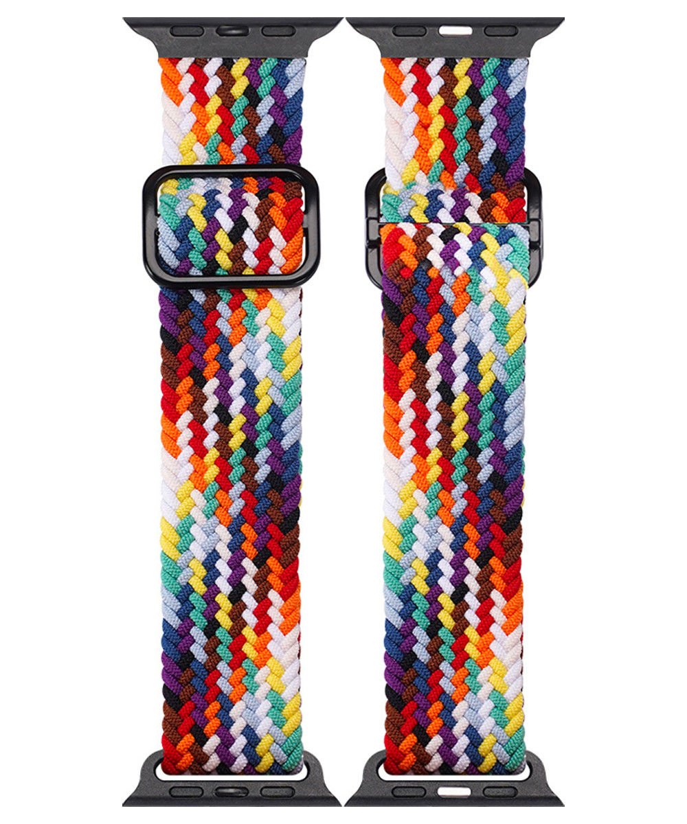 Dux Ducis Gevlochten Apple Watch 44MM / 42MM Band Solo Loop Regenboog afbeelding 5