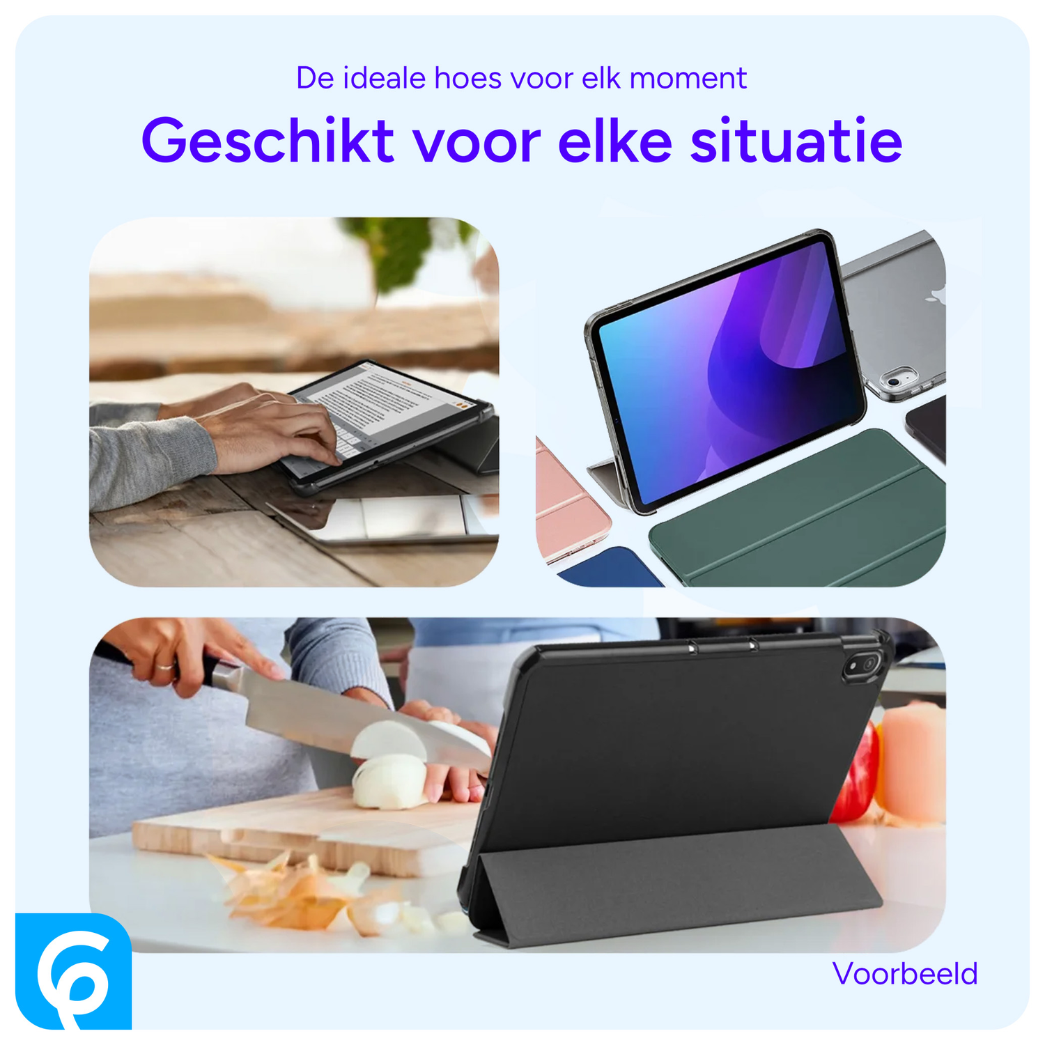 Samsung Galaxy Tab A8 Hoes Tri-Fold Book Case Zwart afbeelding 4