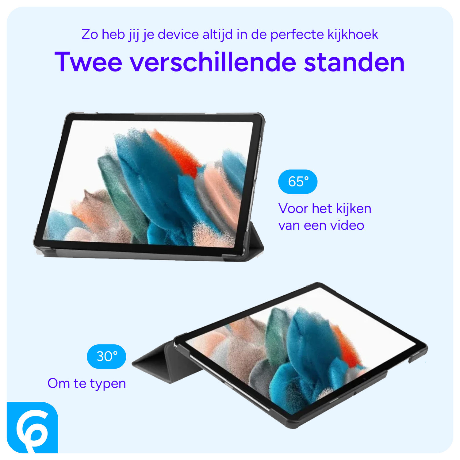Samsung Galaxy Tab A8 Hoes Tri-Fold Book Case Zwart afbeelding 5