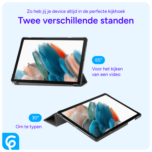 Samsung Galaxy Tab A8 Hoes Tri-Fold Book Case Zwart afbeelding 5