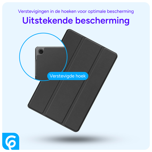 Samsung Galaxy Tab A8 Hoes Tri-Fold Book Case Zwart afbeelding 2