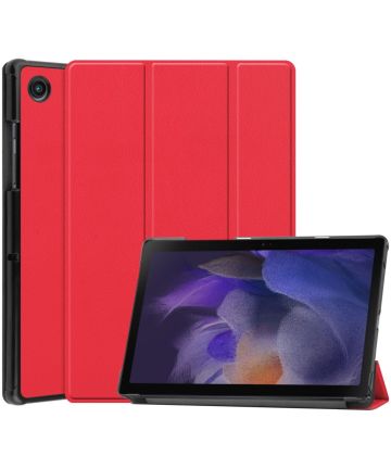 Samsung Galaxy Tab A8 Hoes Tri-Fold Book Case Rood Hoesjes