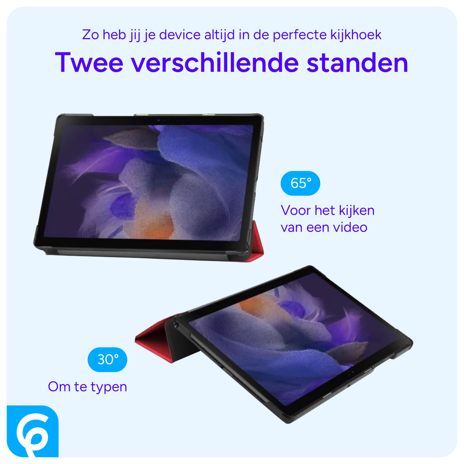 Samsung Galaxy Tab A8 Hoes Tri-Fold Book Case Rood afbeelding 6