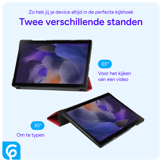 Samsung Galaxy Tab A8 Hoes Tri-Fold Book Case Rood afbeelding 6