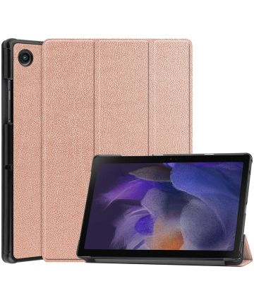 Samsung Galaxy Tab A8 Hoes Tri-Fold Book Case Roze Goud Hoesjes