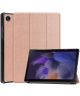 Samsung Galaxy Tab A8 2021 Hoes Tri-Fold Book Case Kunstleer Roze Goud