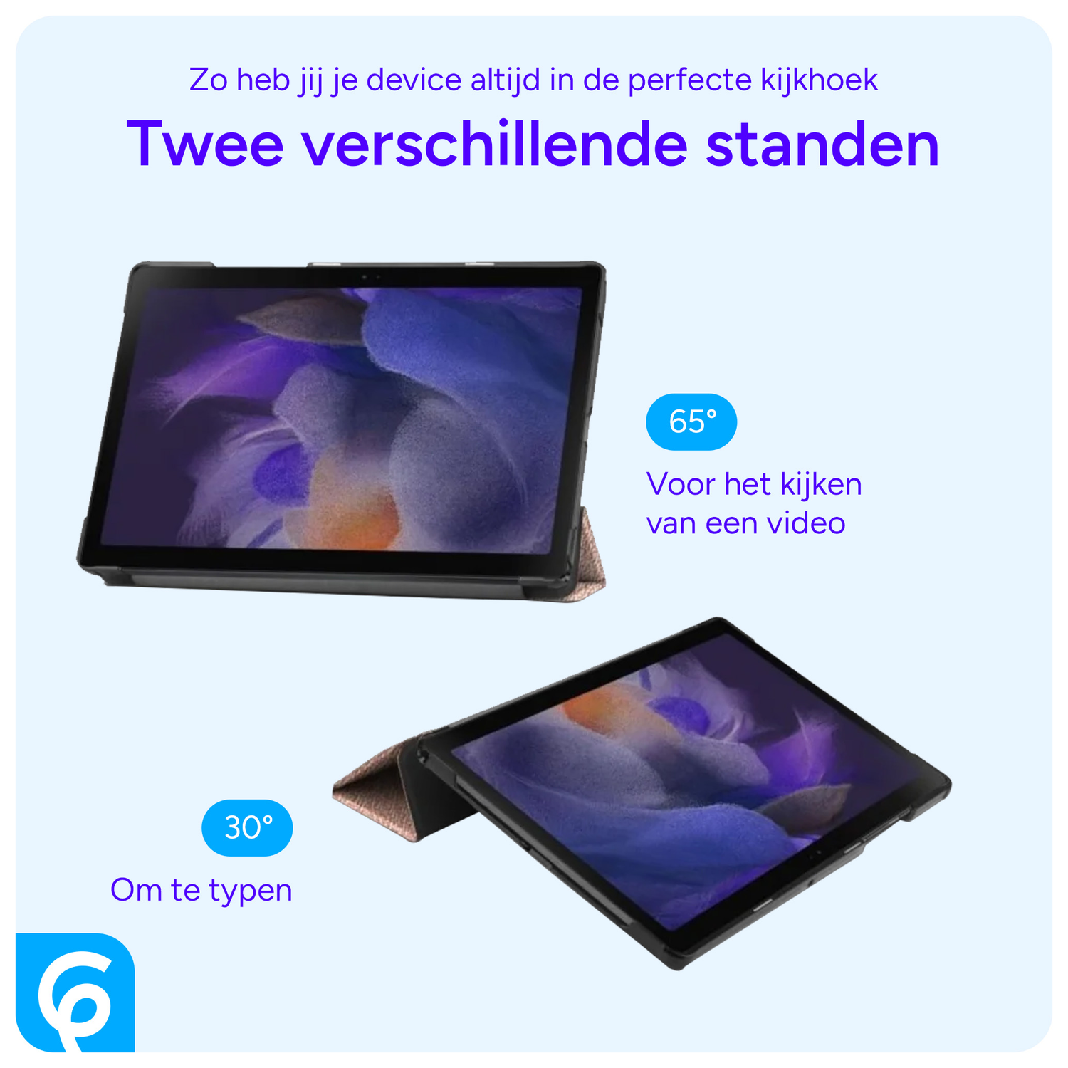 Samsung Galaxy Tab A8 Hoes Tri-Fold Book Case Roze Goud afbeelding 6