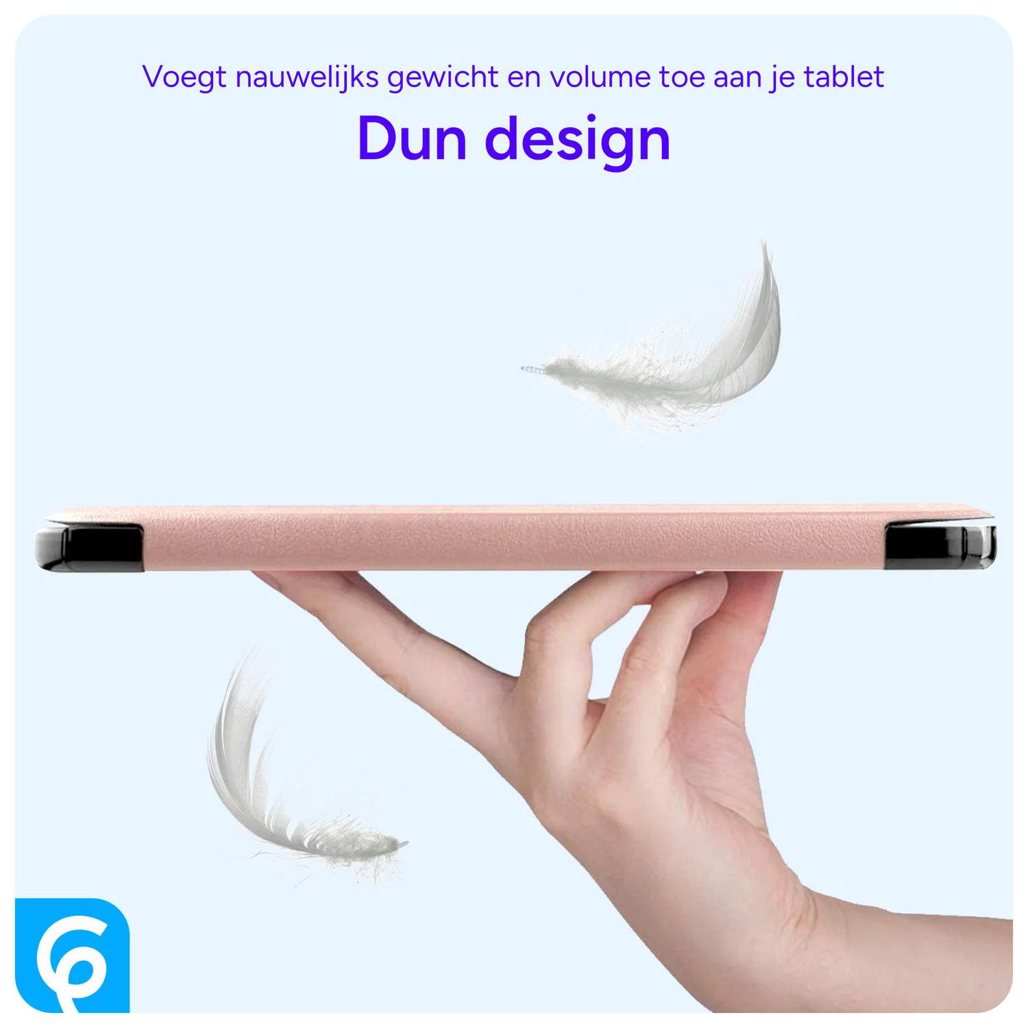 Samsung Galaxy Tab A8 Hoes Tri-Fold Book Case Roze Goud afbeelding 7