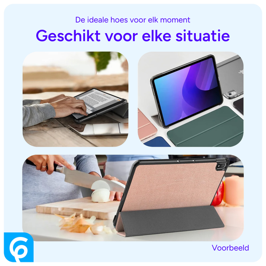 Samsung Galaxy Tab A8 Hoes Tri-Fold Book Case Roze Goud afbeelding 5
