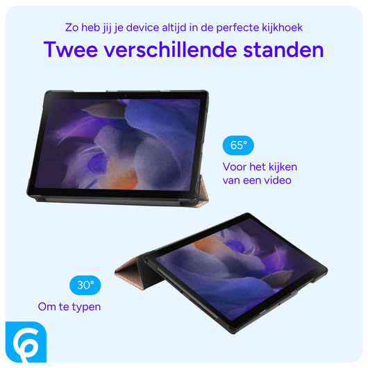 Samsung Galaxy Tab A8 Hoes Tri-Fold Book Case Roze Goud afbeelding 6
