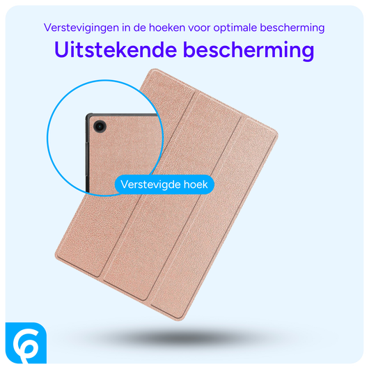 Samsung Galaxy Tab A8 Hoes Tri-Fold Book Case Roze Goud afbeelding 2