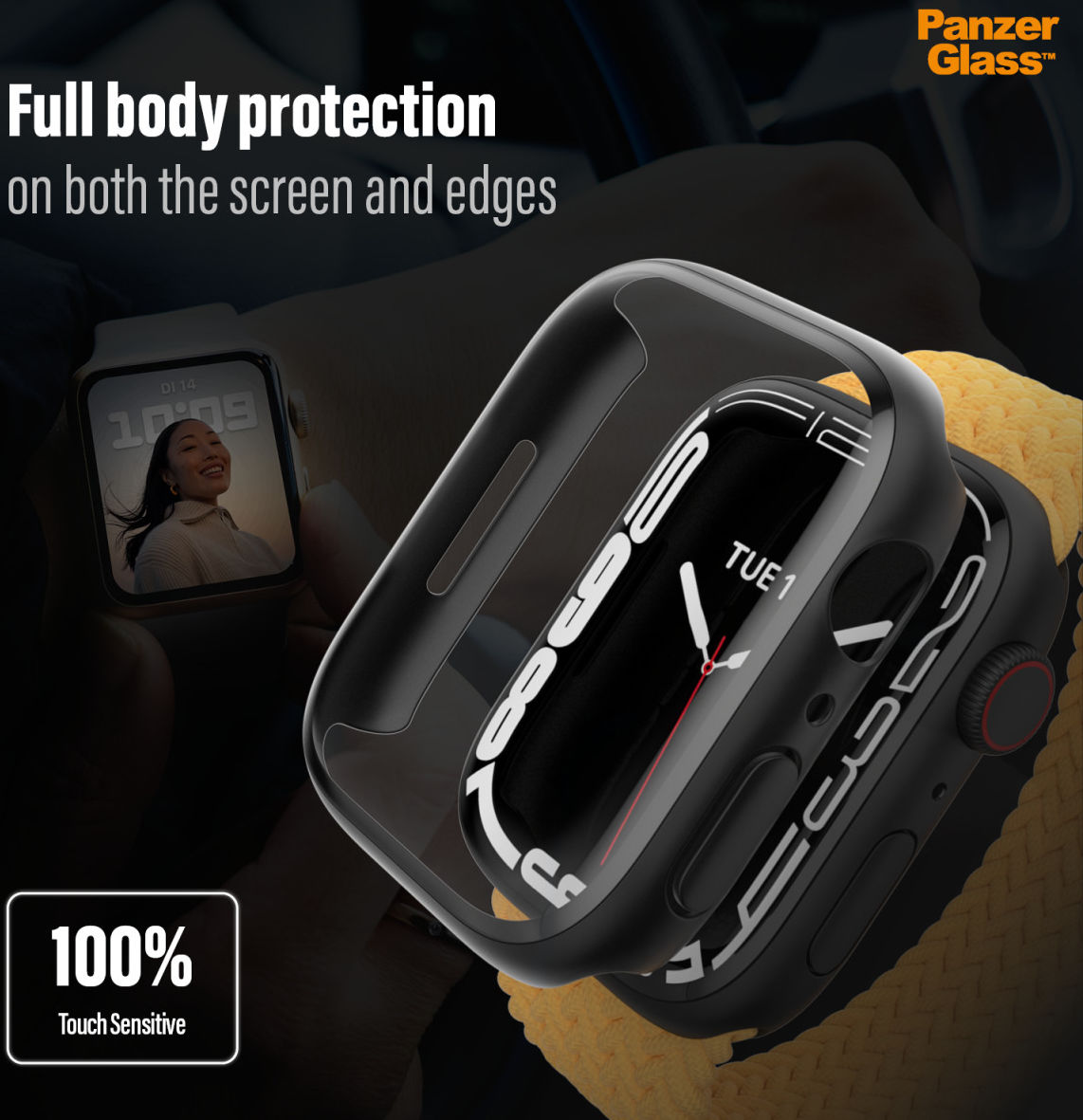 PanzerGlass Full Body Apple Watch Series 7 / 8 / 9 41MM Hoesje Zwart afbeelding 8