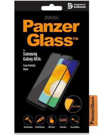 PanzerGlass Samsung Galaxy A03s Screen Protector Case Friendly Zwart Screen Protectors