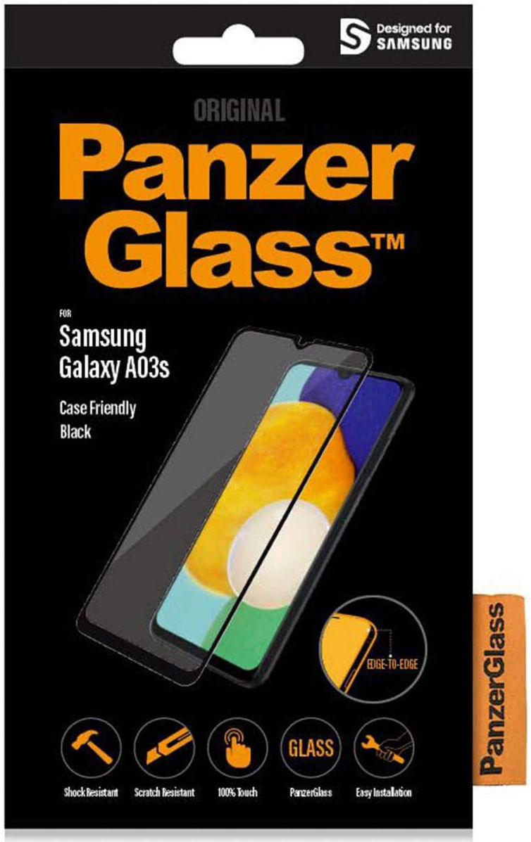 PanzerGlass Samsung Galaxy A03s Screen Protector Case Friendly Zwart afbeelding 1