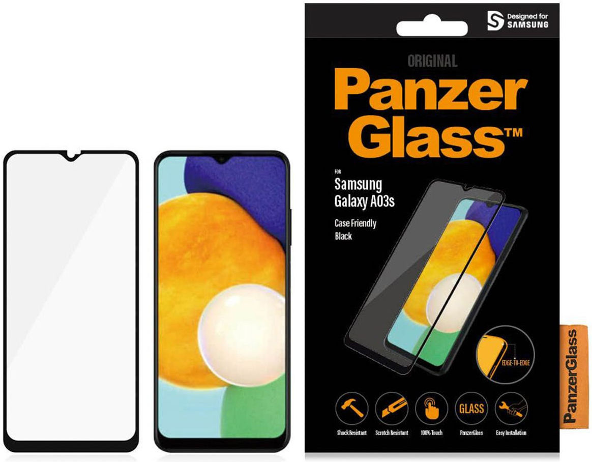 PanzerGlass Samsung Galaxy A03s Screen Protector Case Friendly Zwart afbeelding 4