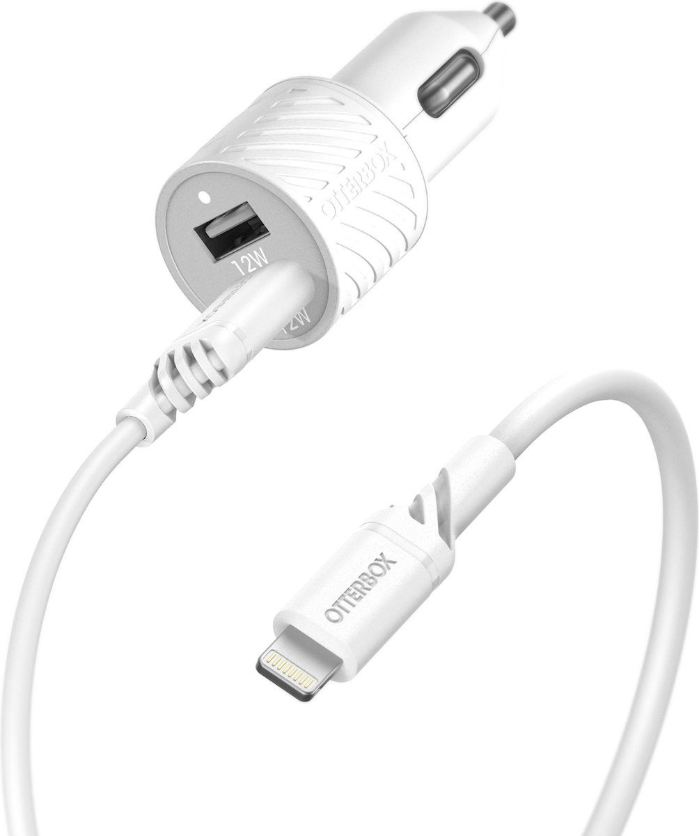 OtterBox 24W Autolader Fast Charge + USB-A naar Lightning Kabel 1M Wit afbeelding 1